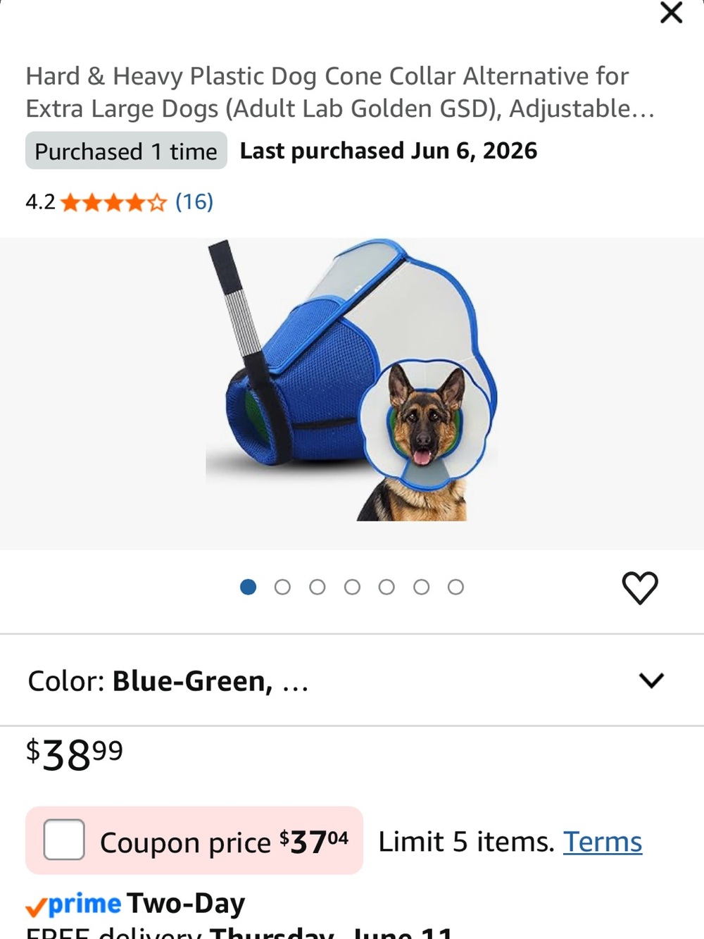 XL dog cone.  Hard plastic.  See images for sizing.